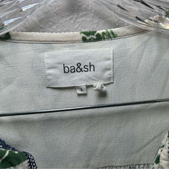 ba&sh Green Blue Patterned Iris Blouse women’s small boho fall career artsy bold - Picture 6 of 10